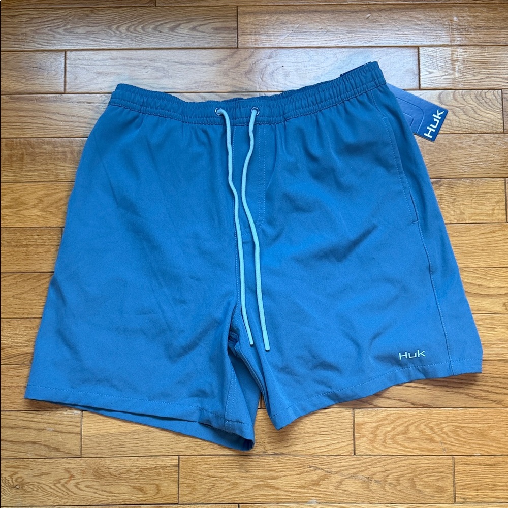NWT Huk Vibrant Blue Drawstring Bathing Suit